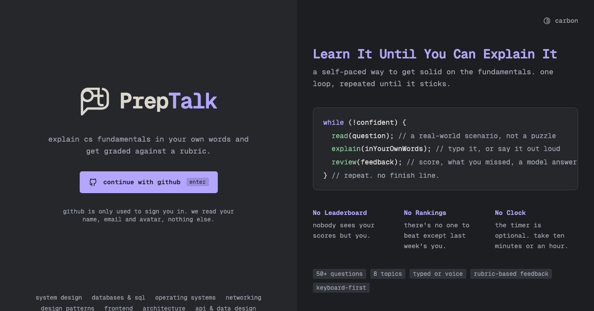 PrepTalk screenshot